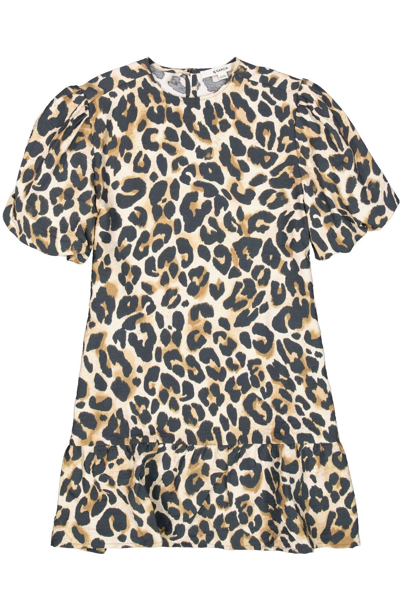 Volantkleid Mini aus Viskosemix - 912-almond - Beige