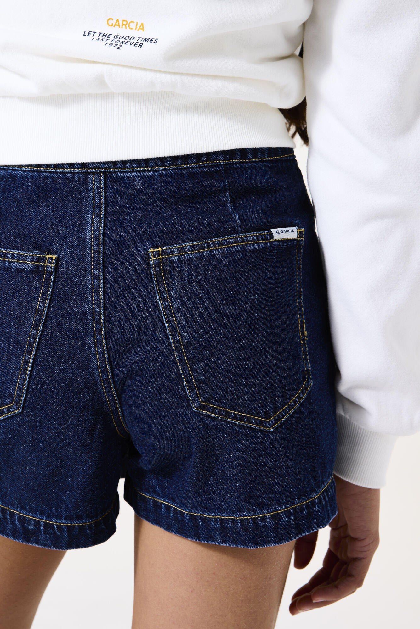 Jeansskort Mini aus Baumwolle - 8888-rinsed - Blau