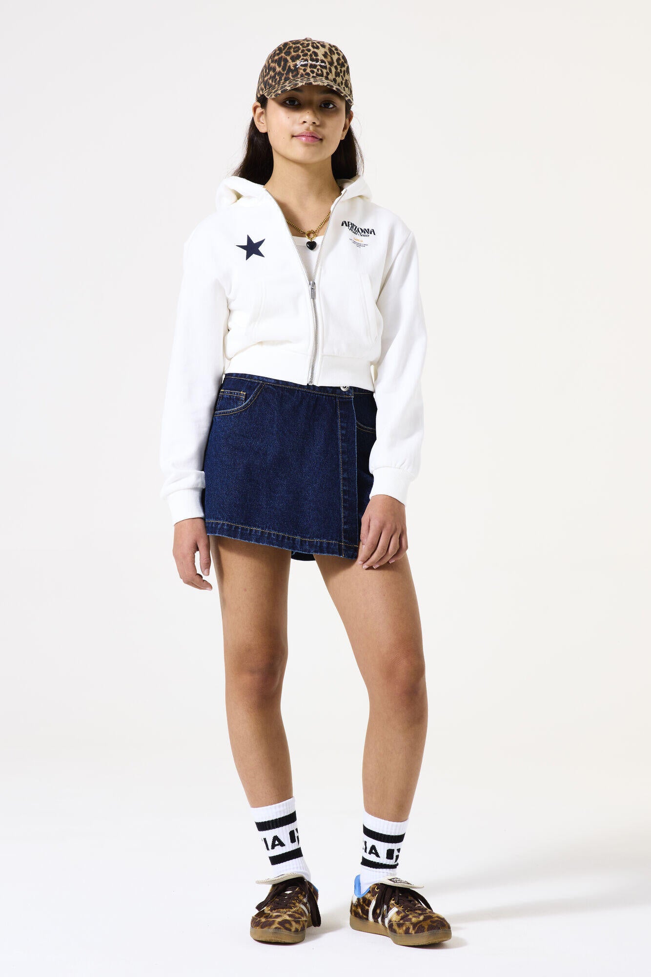 Jeansskort Mini aus Baumwolle - 8888-rinsed - Blau