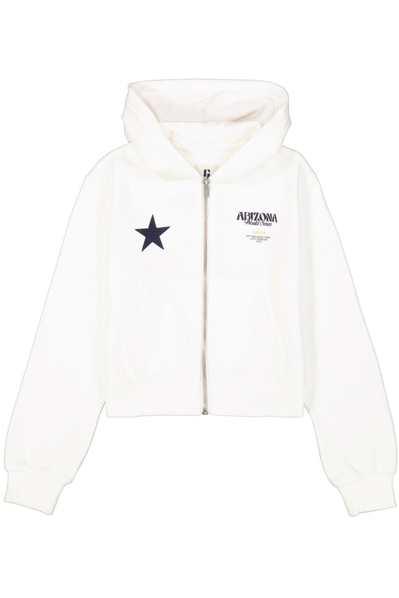 Sweatshirtjacke aus Baumwollmix - 53-off white - Creme