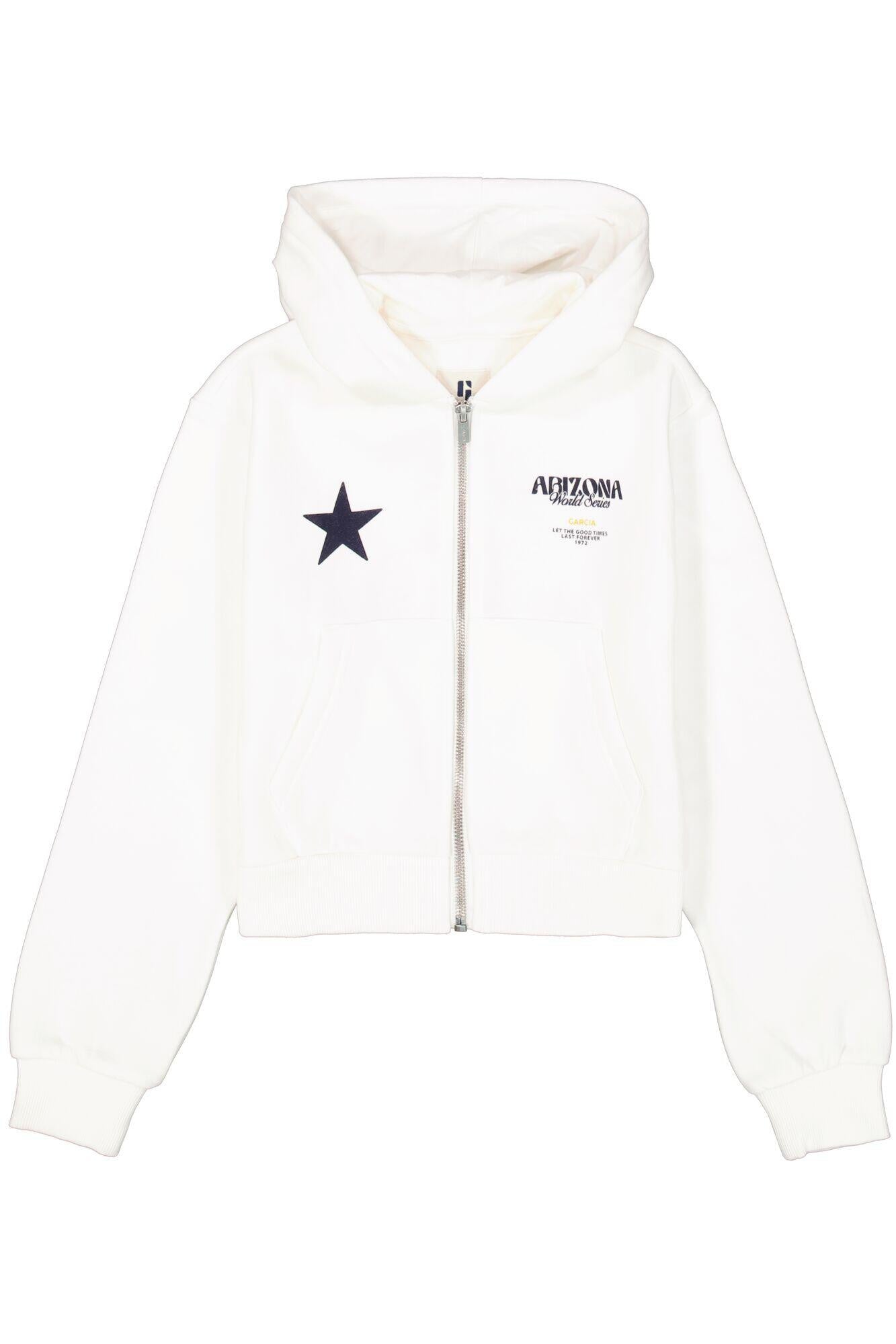 Sweatshirtjacke aus Baumwollmix - 53-off white - Creme