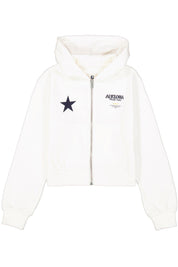 Sweatshirtjacke aus Baumwollmix - 53-off white - Creme