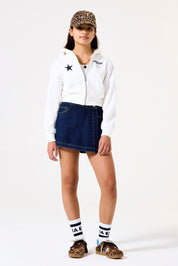 Sweatshirtjacke aus Baumwollmix - 53-off white - Creme