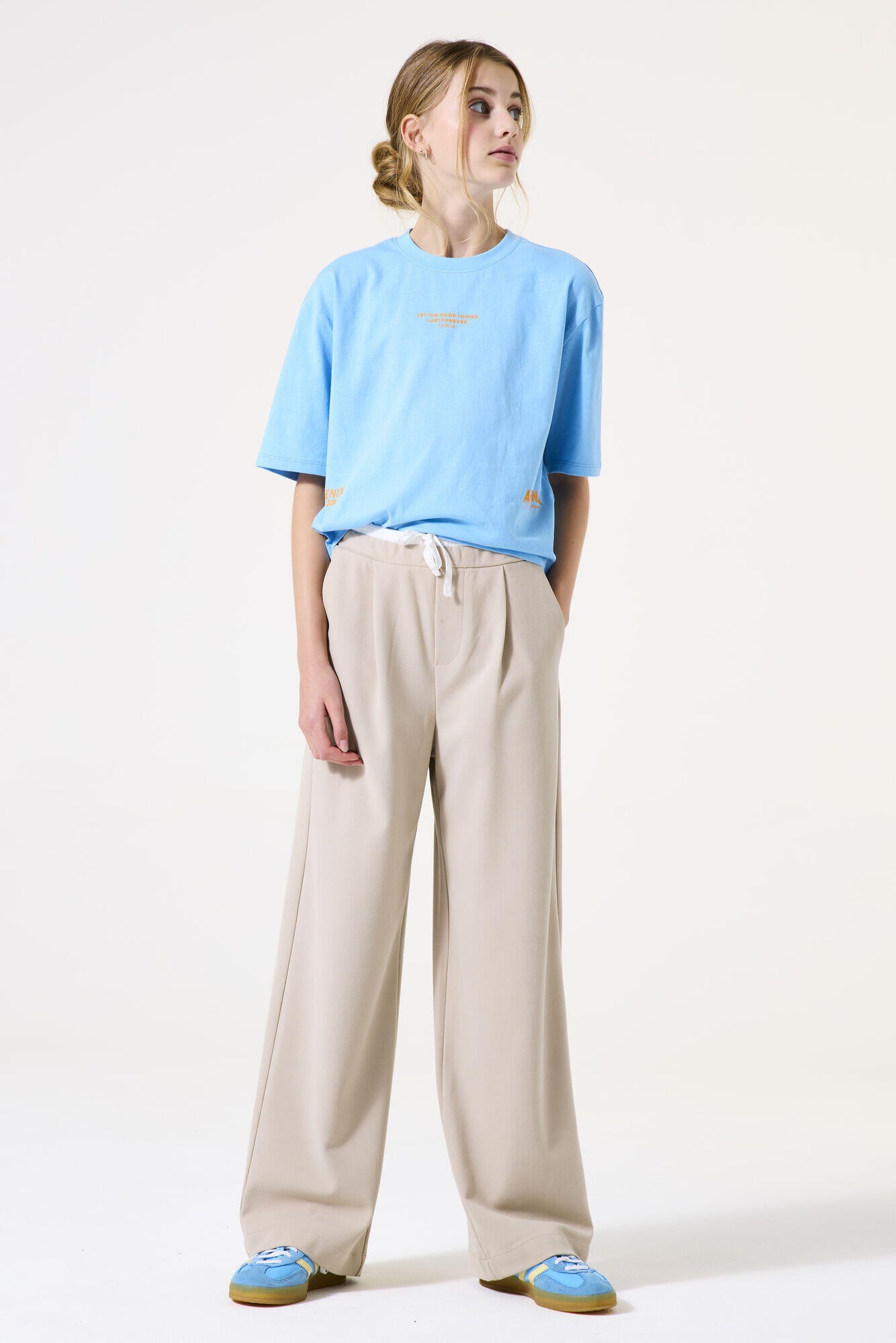 Joggpants Wide Leg - 5774-sandstone - Beige