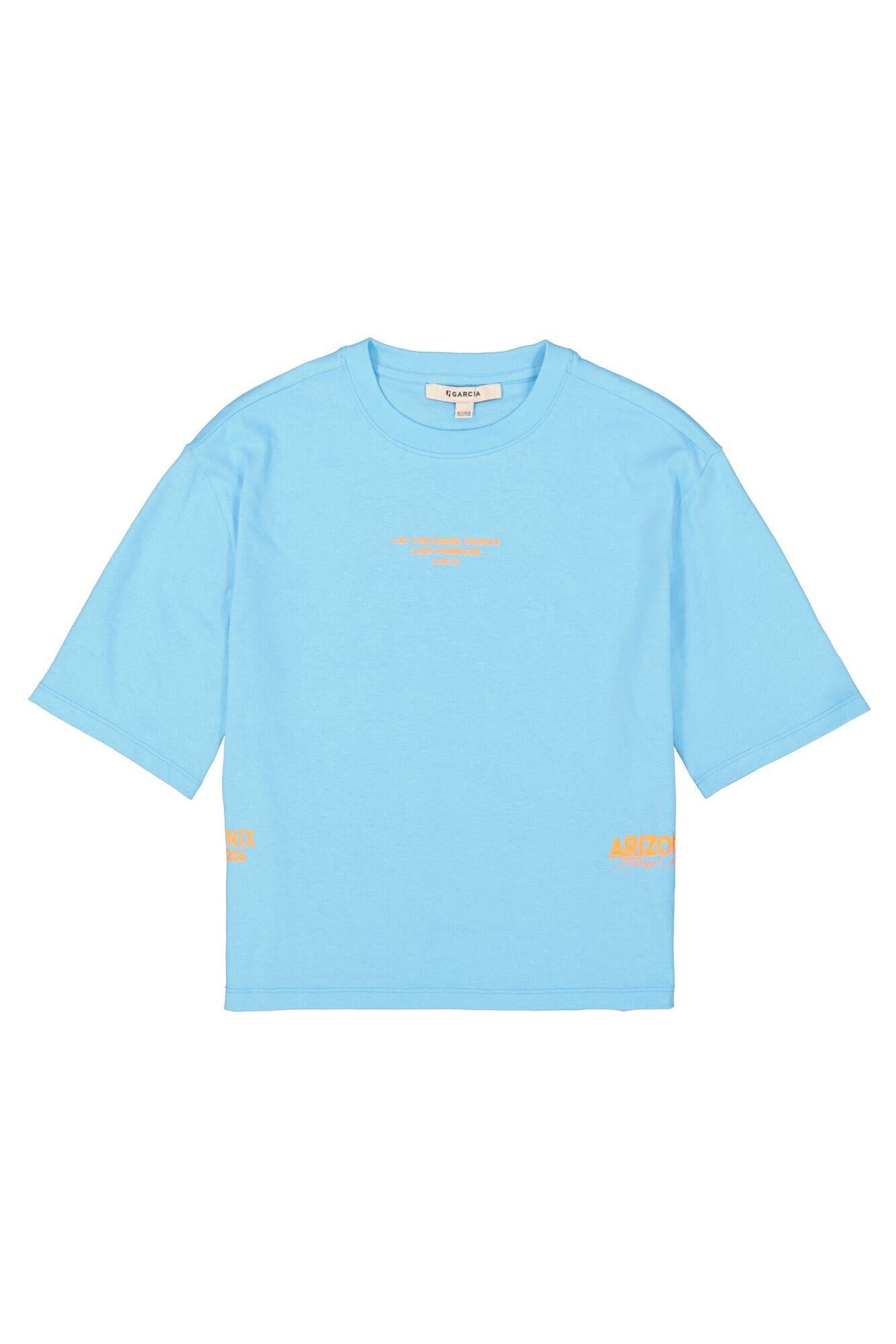 T-Shirt aus Baumwolle - 1266-ice blue - Blau