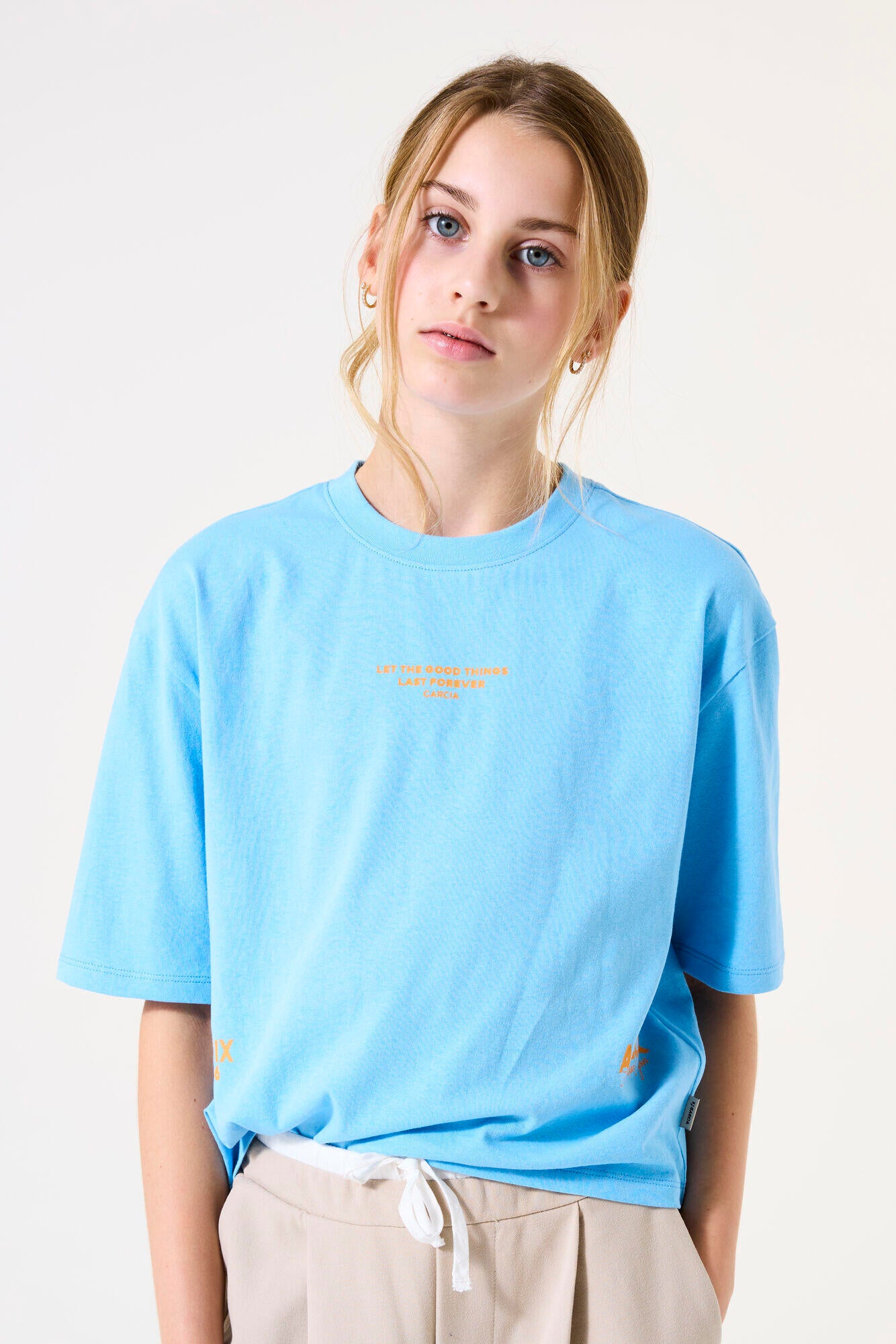 T-Shirt aus Baumwolle - 1266-ice blue - Blau