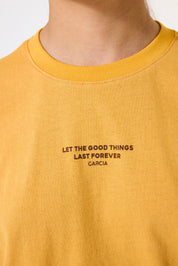 T-Shirt aus Baumwolle - 4475-midday honey - Orange