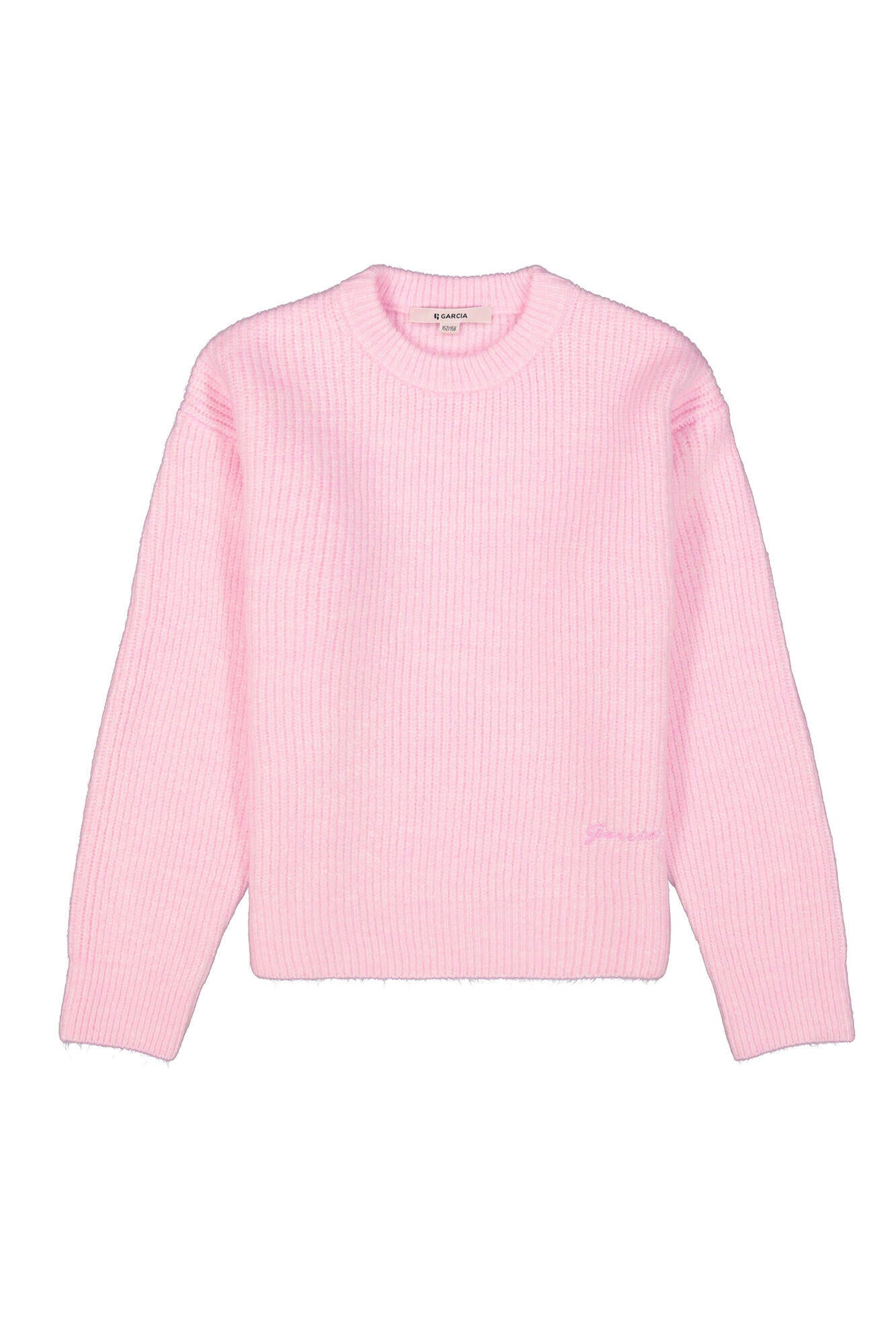 Strickpullover mit Rundhalsausschnitt - 6903-pink lily - Pink