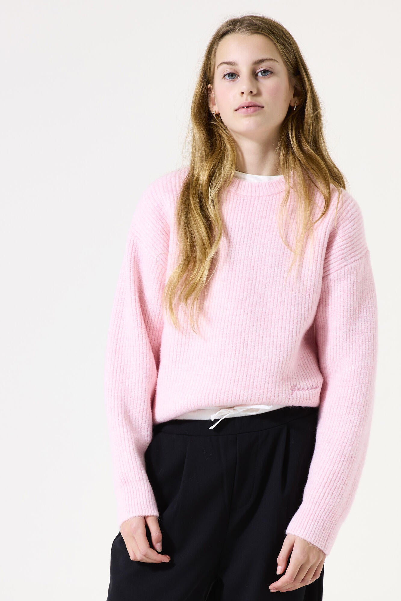 Strickpullover mit Rundhalsausschnitt - 6903-pink lily - Pink