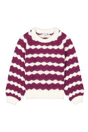 Strickpullover gestreift - 3988-plum purple - Violett