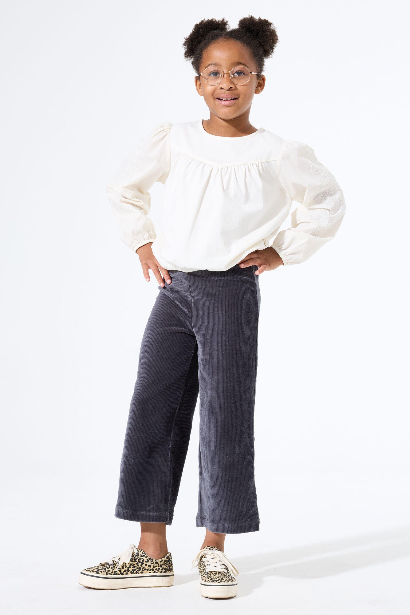 Stoffhose Wide Leg - 2884-dark grey - Grau