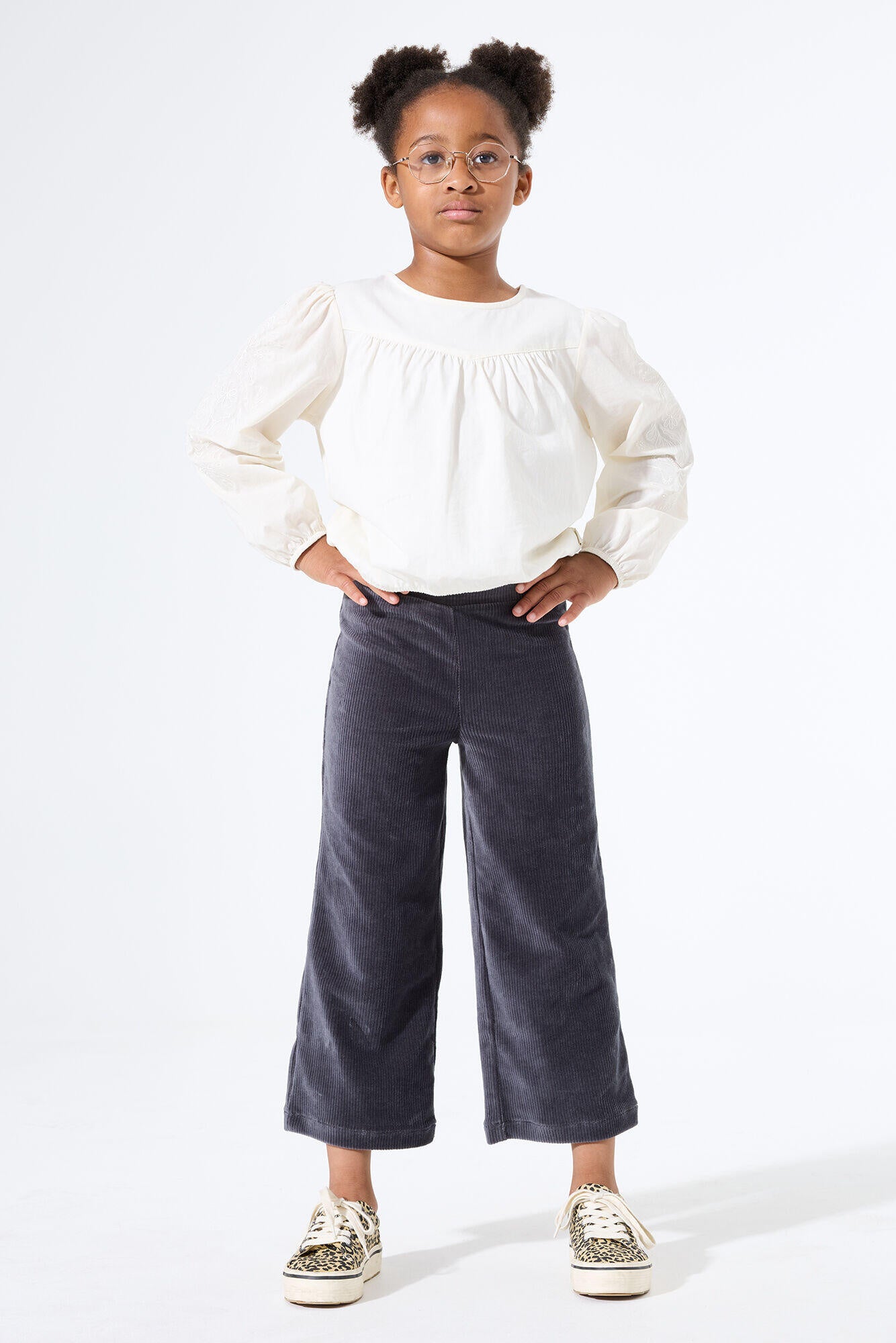Stoffhose Wide Leg - 2884-dark grey - Grau