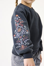 Sweatshirt aus Baumwolle - 2884-dark grey - Grau