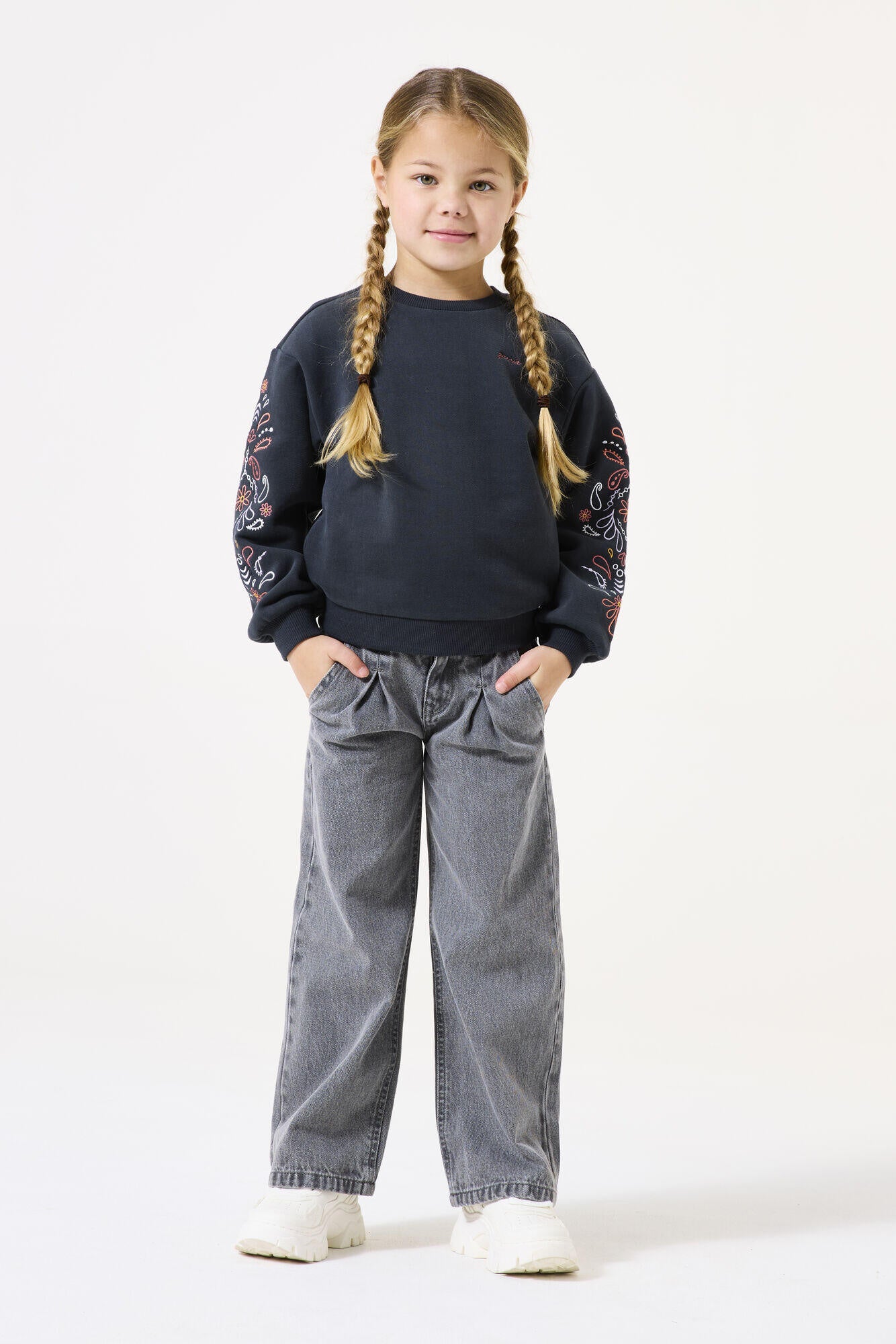 Sweatshirt aus Baumwolle - 2884-dark grey - Grau