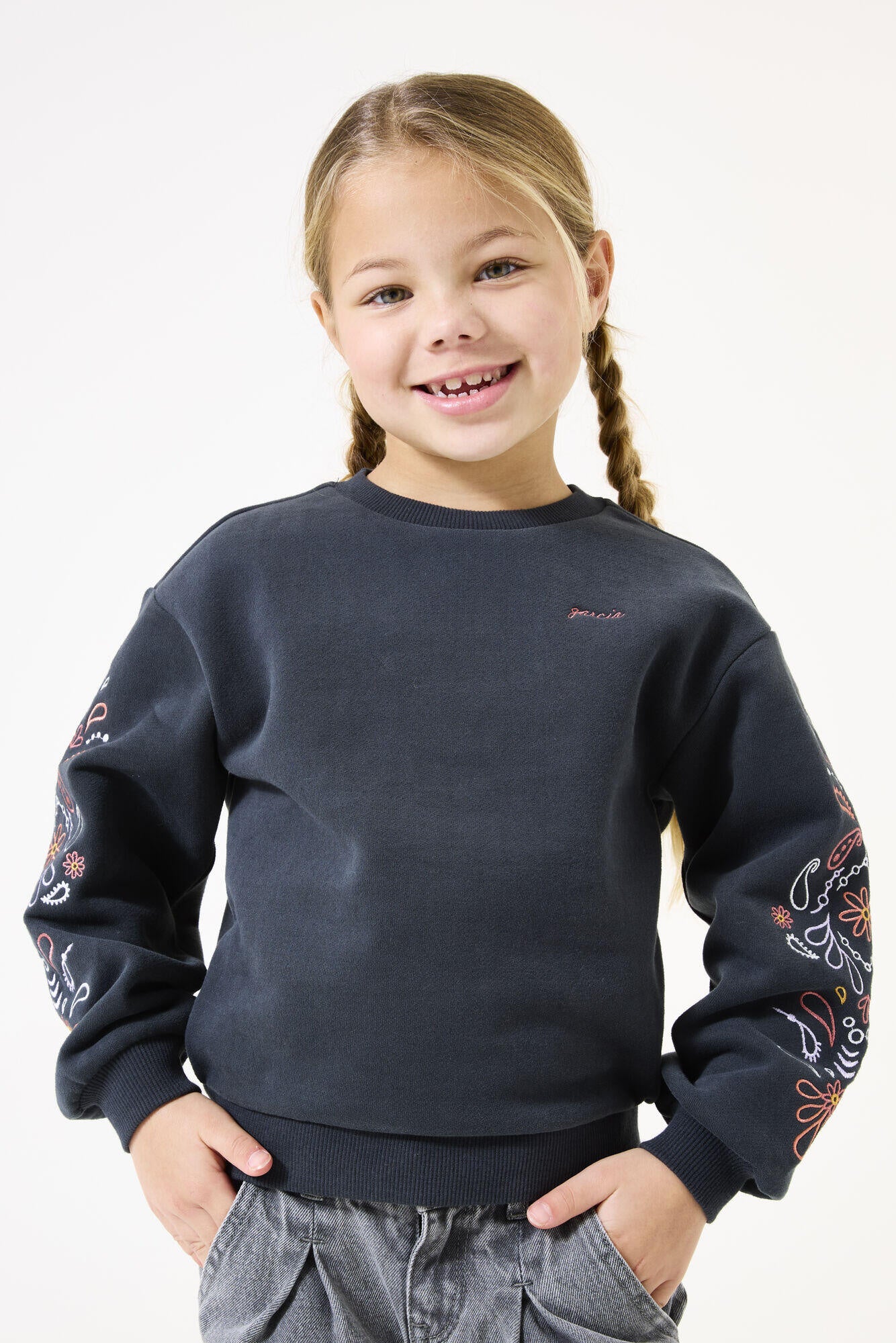 Sweatshirt aus Baumwolle - 2884-dark grey - Grau