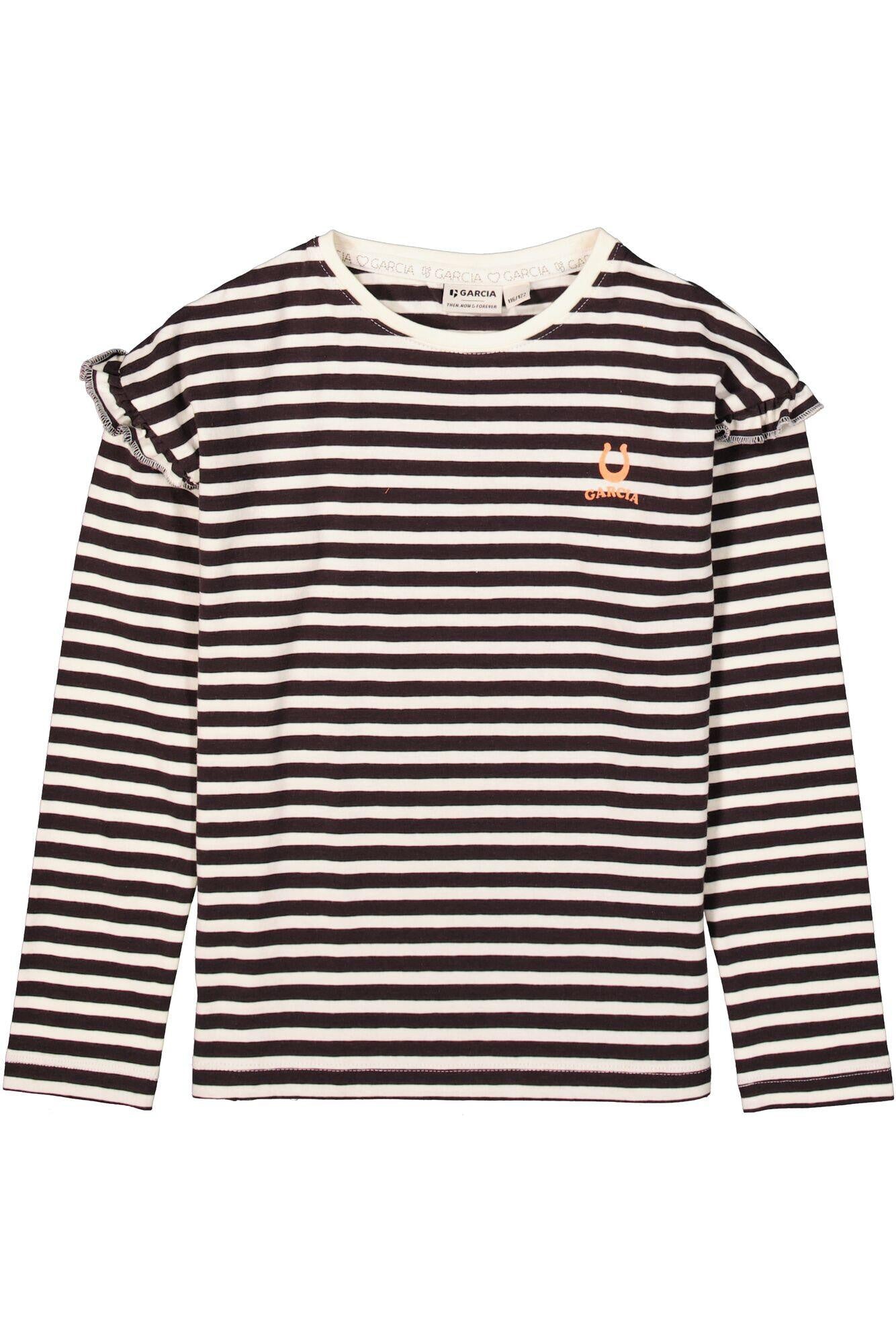 Langarmshirt gestreift - 2884-dark grey - Schwarz