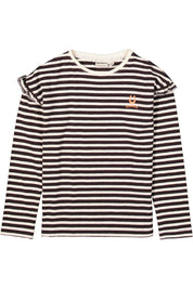 Langarmshirt gestreift - 2884-dark grey - Schwarz