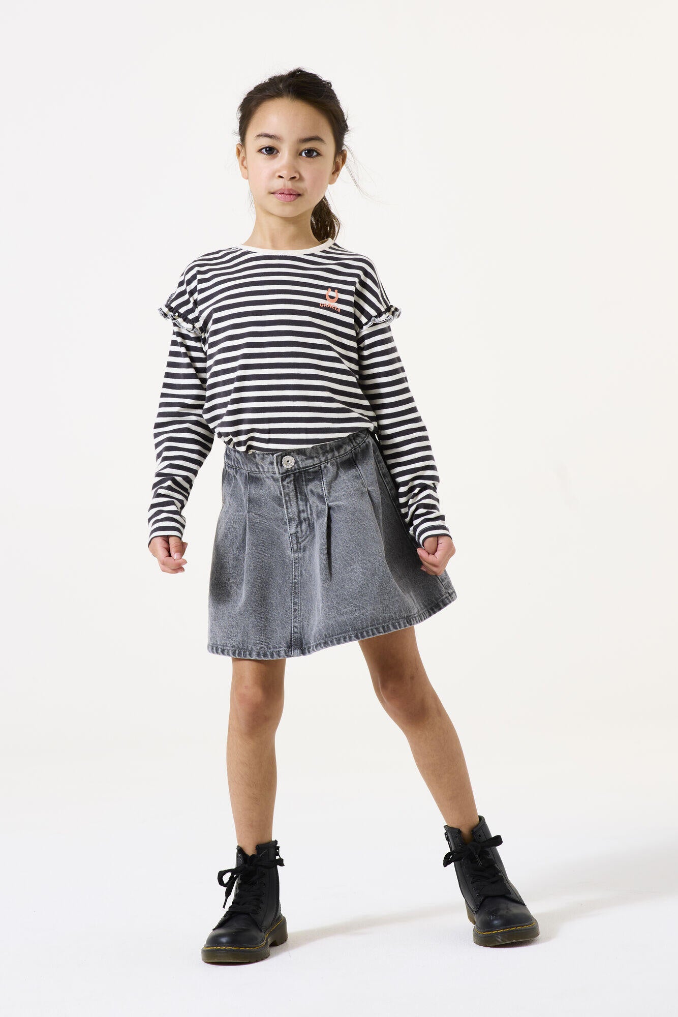 Langarmshirt gestreift - 2884-dark grey - Schwarz