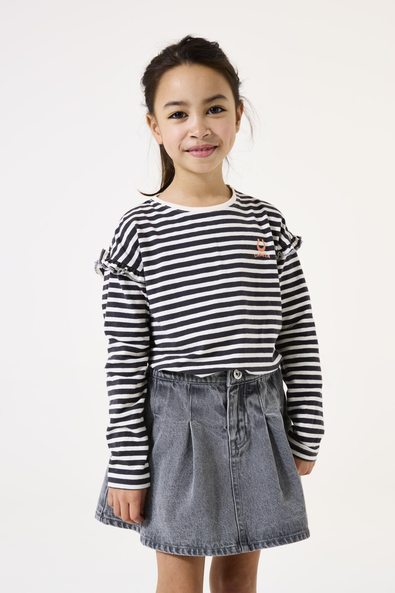Langarmshirt gestreift - 2884-dark grey - Schwarz