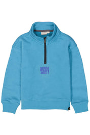 Sweatshirt aus Baumwollmix - 9872-retro blue - Blau