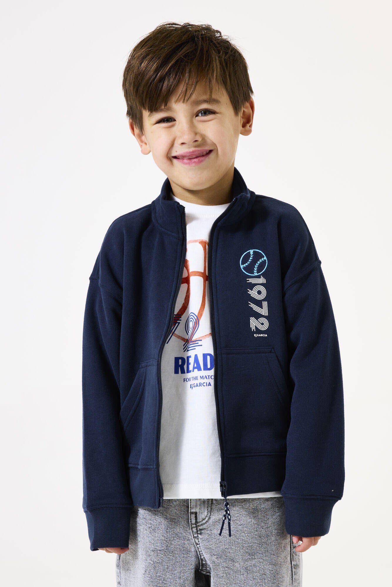 Sweatjacke aus Baumwolle - 6971-space - Blau