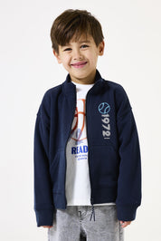 Sweatjacke aus Baumwolle - 6971-space - Blau