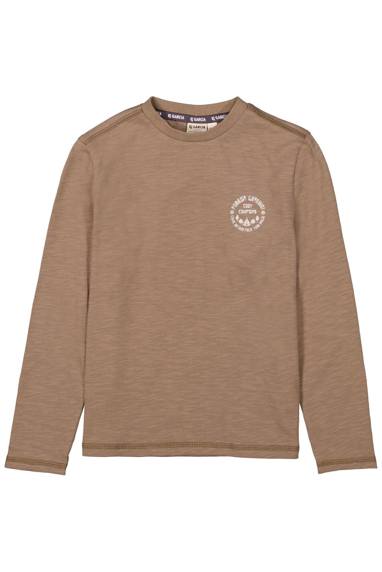 Langarmshirt aus Baumwolle - 8818-branch - Braun