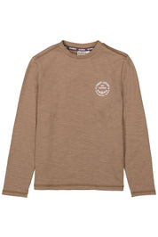 Langarmshirt aus Baumwolle - 8818-branch - Braun