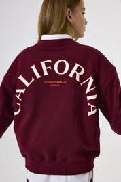 Sweatshirt aus Baumwolle - 6637-dark cherry - Rot