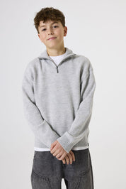 Strickpullover aus Baumwollmix - 123-mid grey melee - Grau