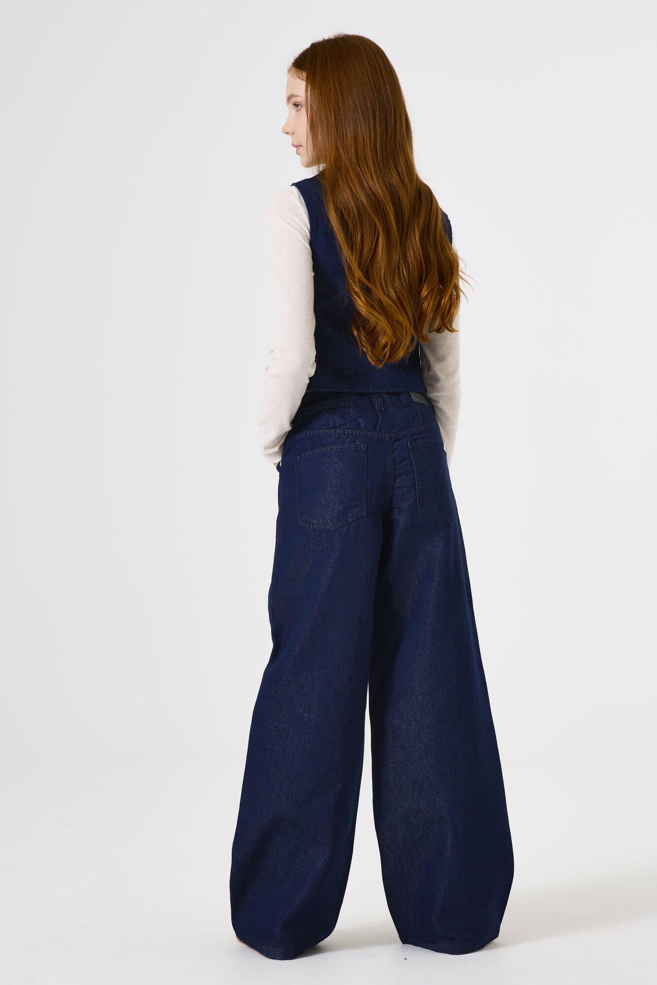 Jeansweste aus Baumwollmix - 7777-rinsed - Blau