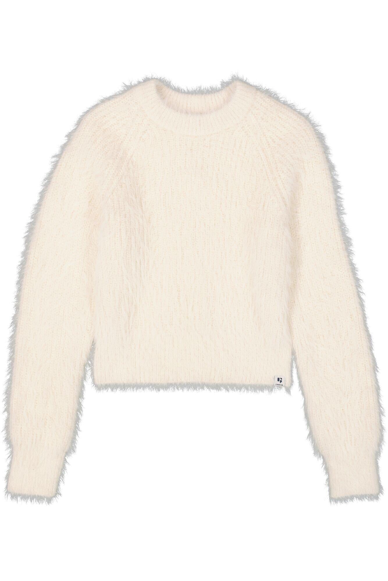 Strickpullover mit Rundhalsausschnitt - 5058-soft vanilla - Creme