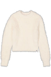 Strickpullover mit Rundhalsausschnitt - 5058-soft vanilla - Creme