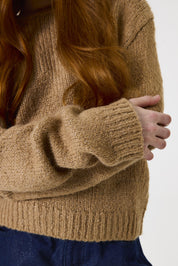 Strickpullover mit Rundhalsausschnitt - 4964-amphora - Braun