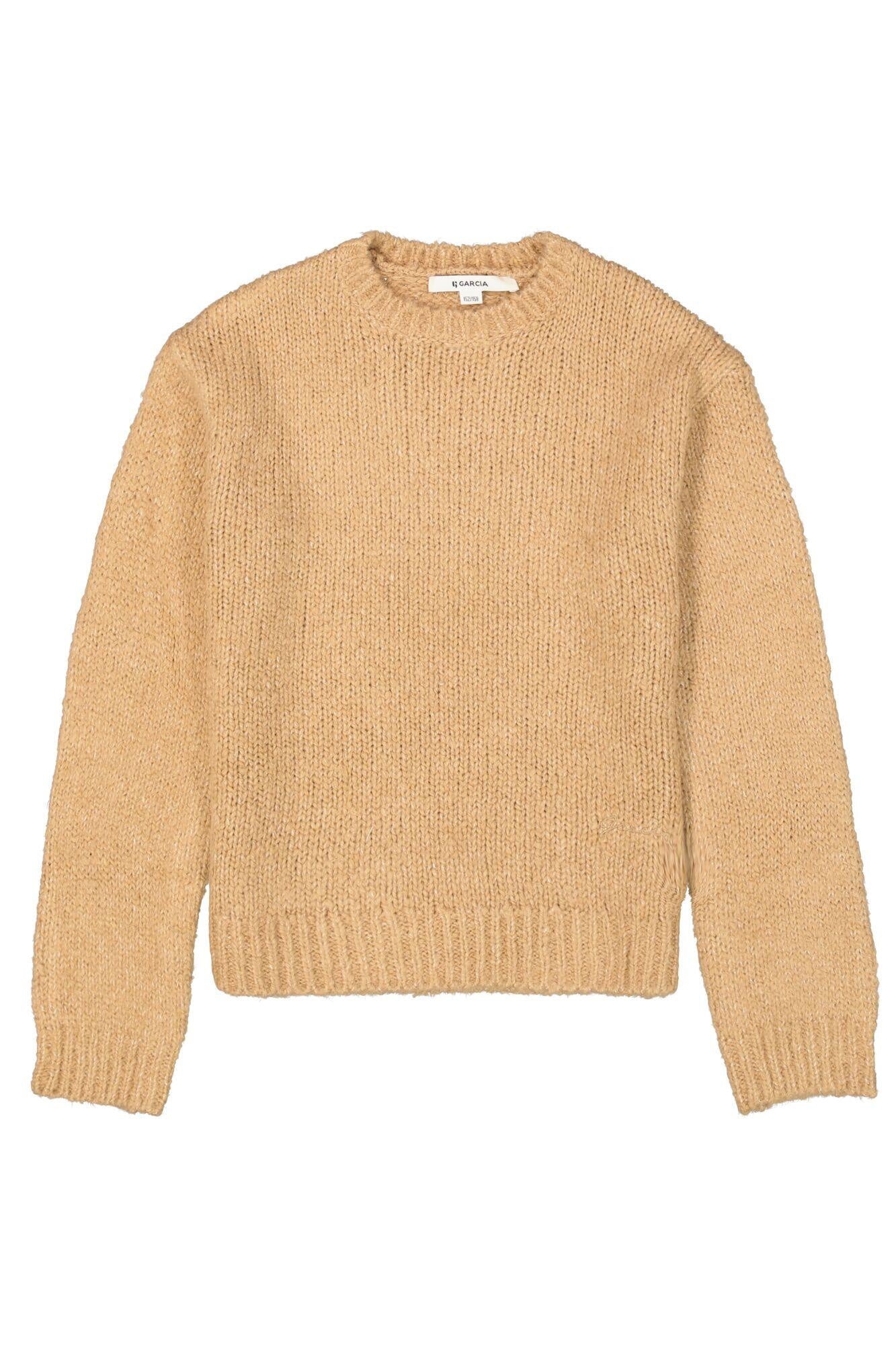 Strickpullover mit Rundhalsausschnitt - 4964-amphora - Braun