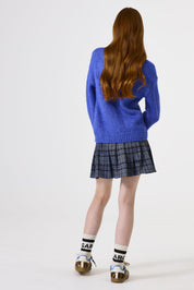 Strickpullover mit Rundhalsausschnitt - 6605-cobalt sky - Blau