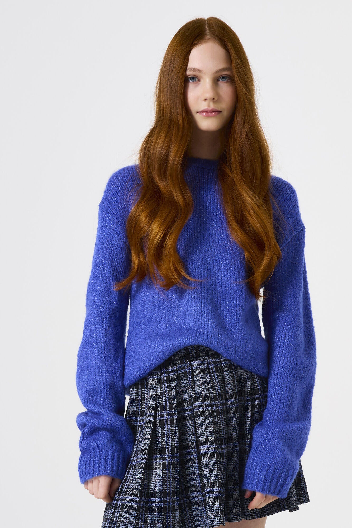 Strickpullover mit Rundhalsausschnitt - 6605-cobalt sky - Blau