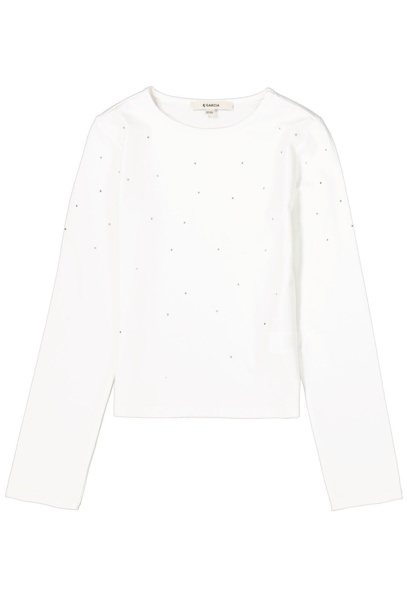 Langarmshirt aus Baumwolle - 53-off white - Weiß