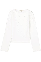 Langarmshirt aus Baumwolle - 53-off white - Weiß