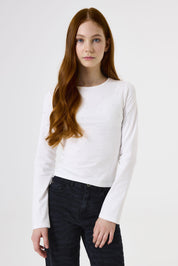 Langarmshirt aus Baumwolle - 53-off white - Weiß