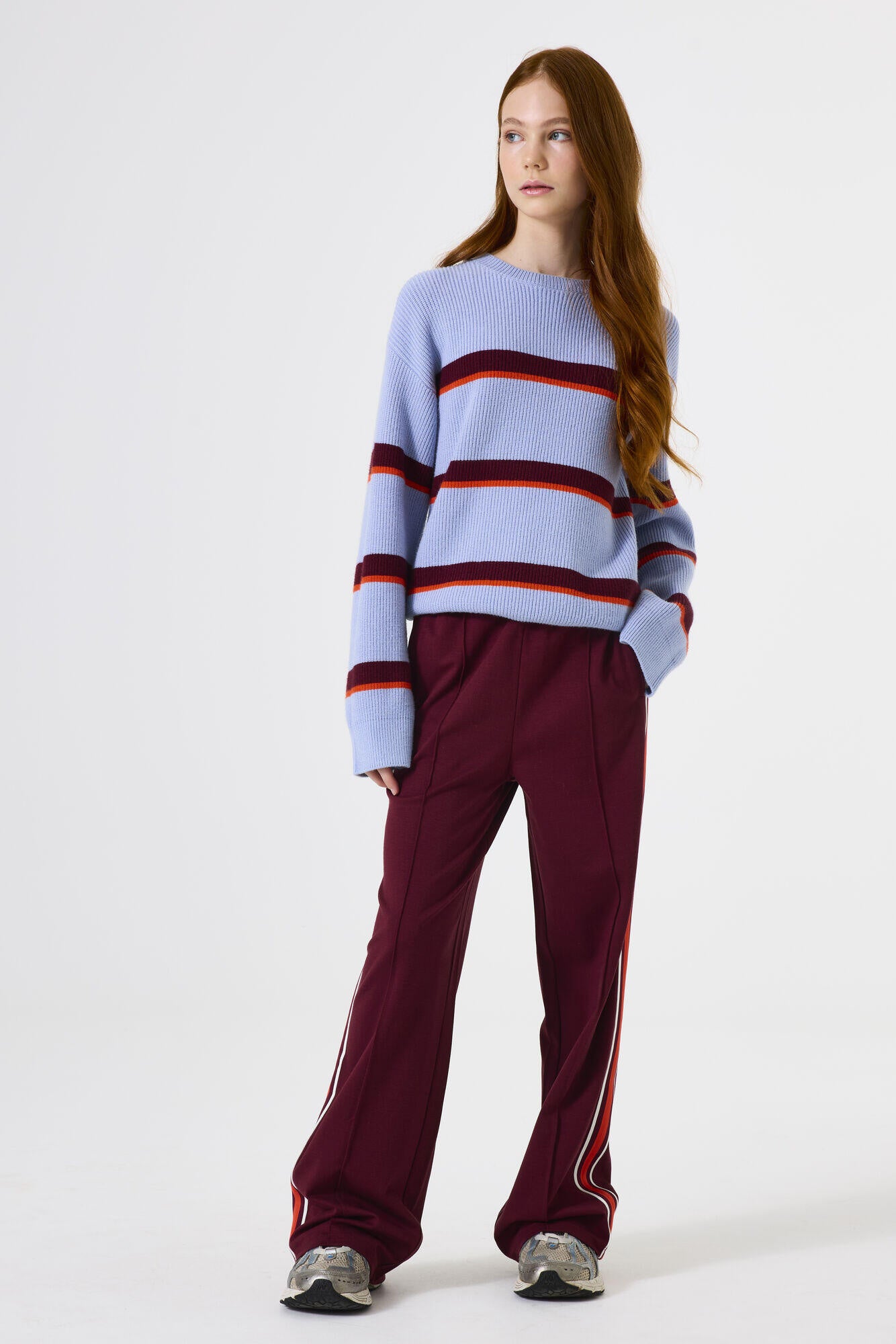 Joggpants Wide Leg - 6637-dark cherry - Rot