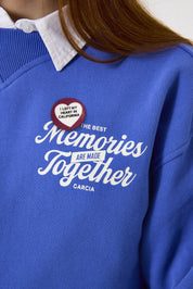 Sweatshirt aus Baumwollmix - 6605-cobalt sky - Blau