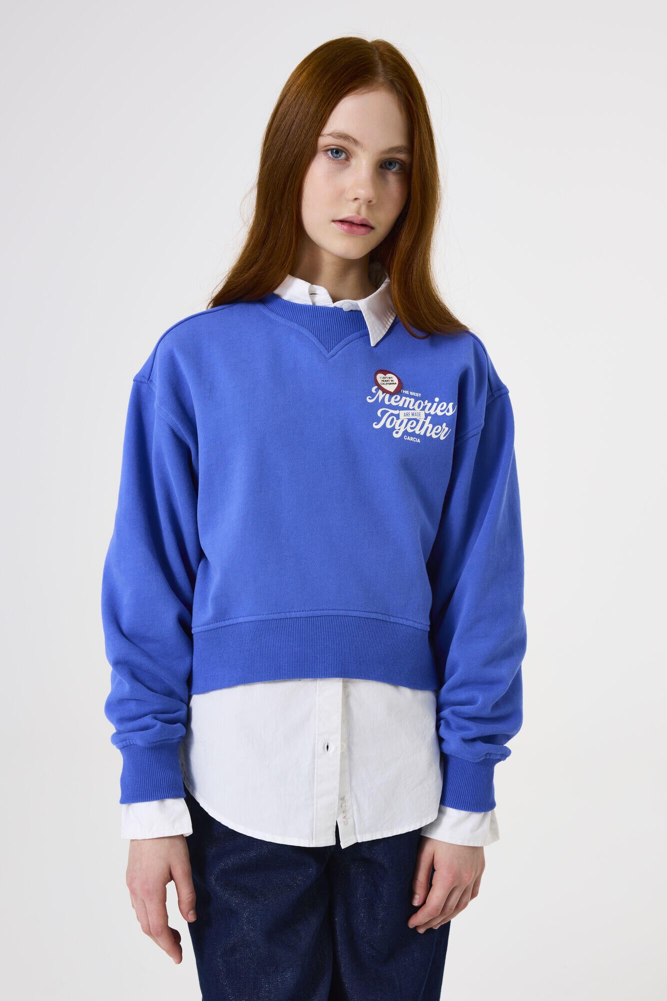 Sweatshirt aus Baumwollmix - 6605-cobalt sky - Blau