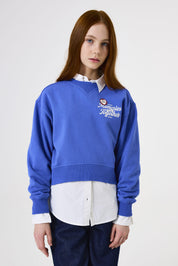 Sweatshirt aus Baumwollmix - 6605-cobalt sky - Blau