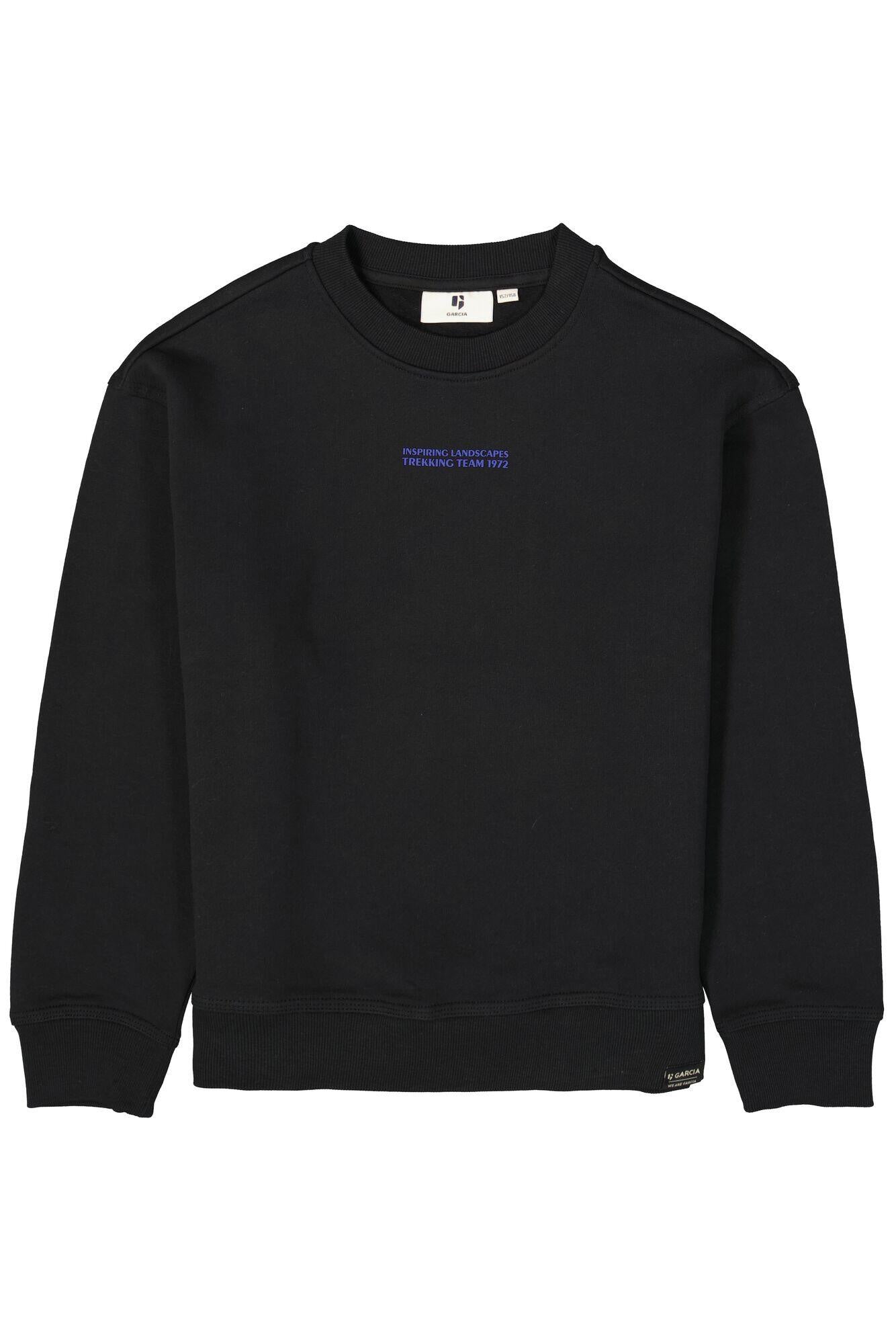 Sweatshirt aus Baumwolle - 60-black - Schwarz