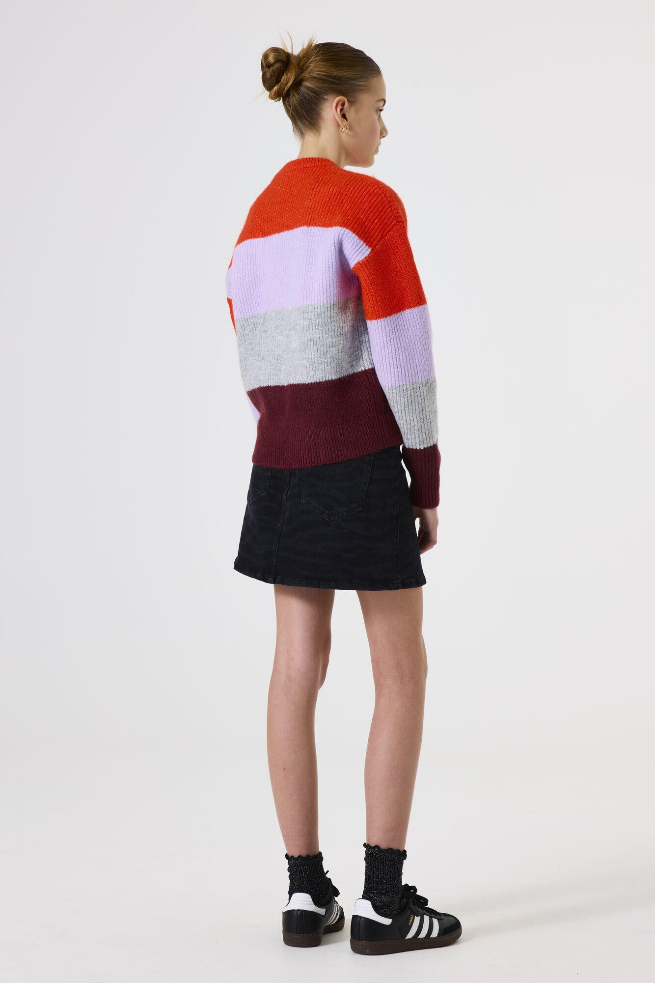 Strickpullover gestreift - 2137-pebble melee - Grau