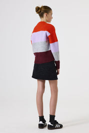 Strickpullover gestreift - 2137-pebble melee - Grau