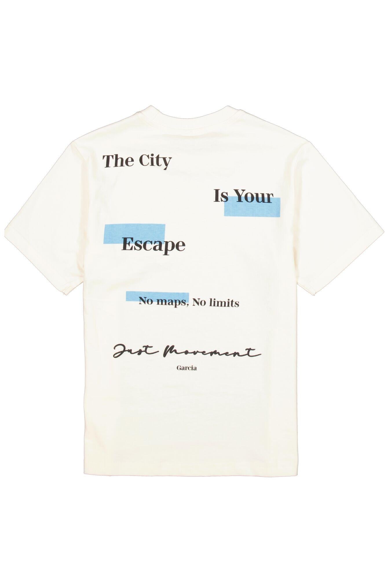 T-Shirt aus Baumwolle - 53-off white - Weiß