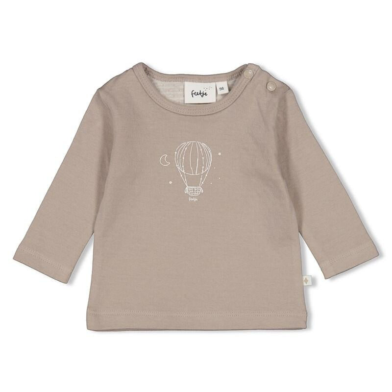 Langarmshirt mit Print - 710-Taupe - Braun