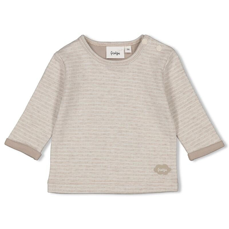 Gestreiftes Langarmshirt - 730-Taupe Melange - Beige